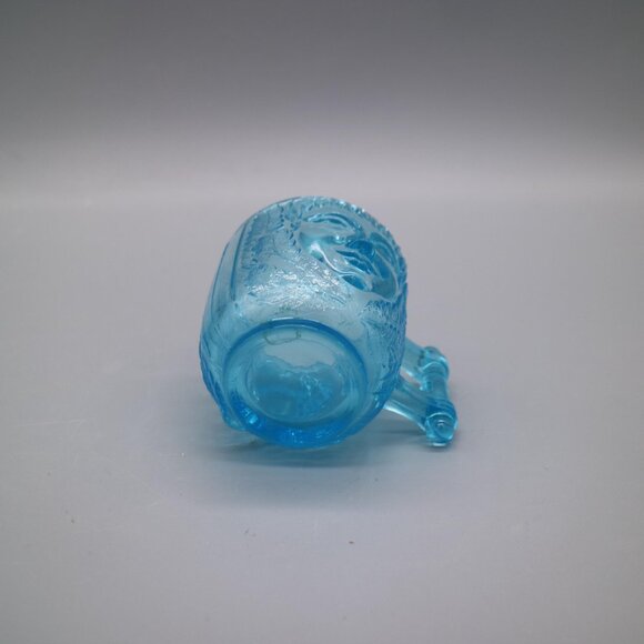 Antique EAPG Columbia Glass Blue Boy and Girl Face Cup Mug - Picture 5 of 6